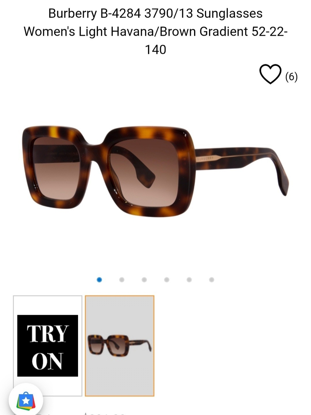 Burberry Tortoiseshell Brown Gradient Square Sunglasses In Original Box. - Picture 3 of 8